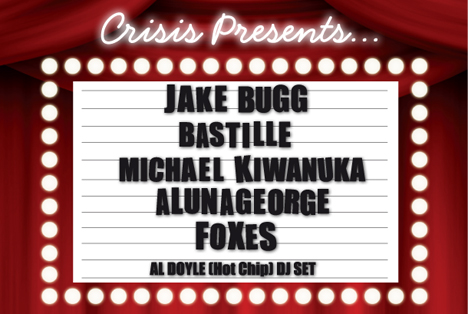Crisis Presents December 2013 Concert Hammersmith London Jake Bugg Bastille Michael Kiwanuka AlunaGeorge Foxes Hot Chip Charity Portal